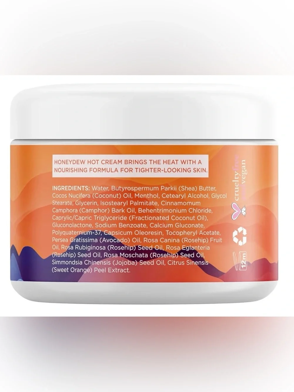 Honeydew Hot Cream Hydrating Body Cream Tighter-Looking Skin 4 oz All Skin Types